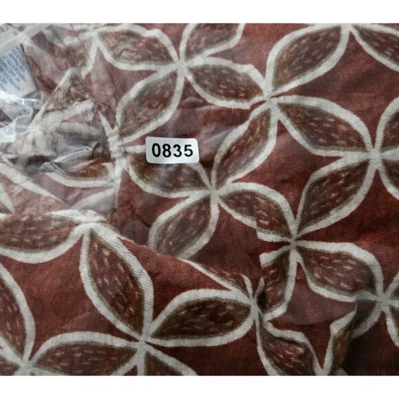 Sigrid Olsen 100% Linen M Sleeveless Top Blouse Button Detail Orange Geometric - Picture 14 of 14